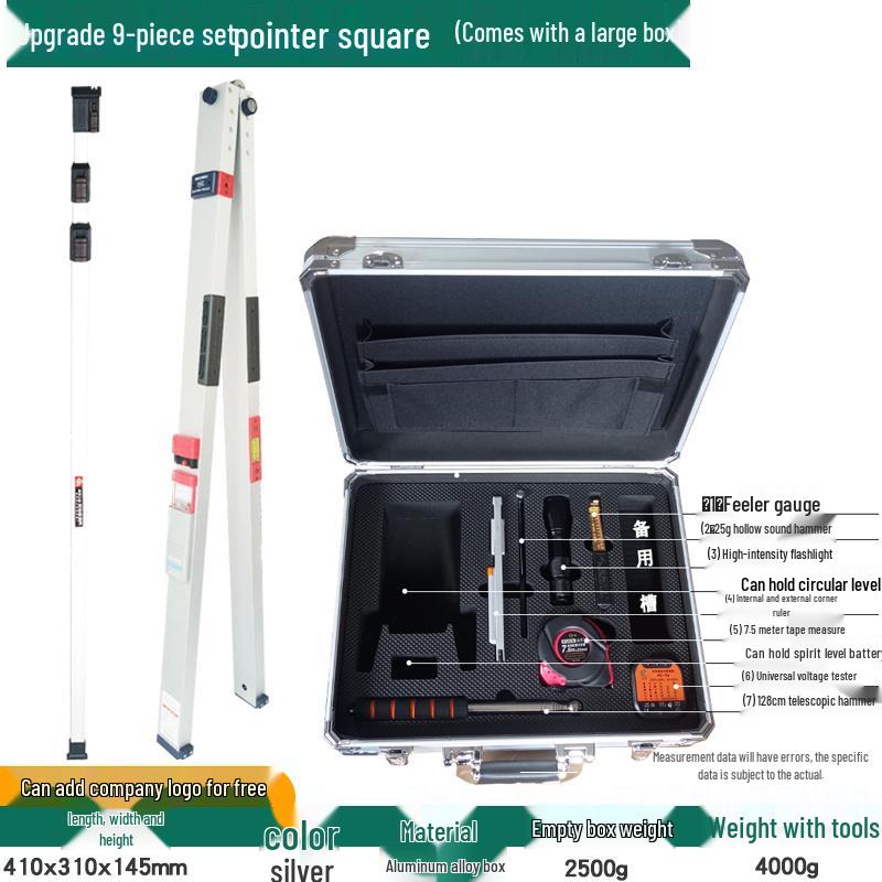 Professional Multifunctional Empty Drum Inspection Tool Set with 2m Straight Edge and Toolbox