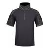 Men's Summer Camouflage Short Sleeve Stand Collar Zipper Tactical Shirt Outdoor Casual Sports Hiking Camping Quick Dry Breathable Tops