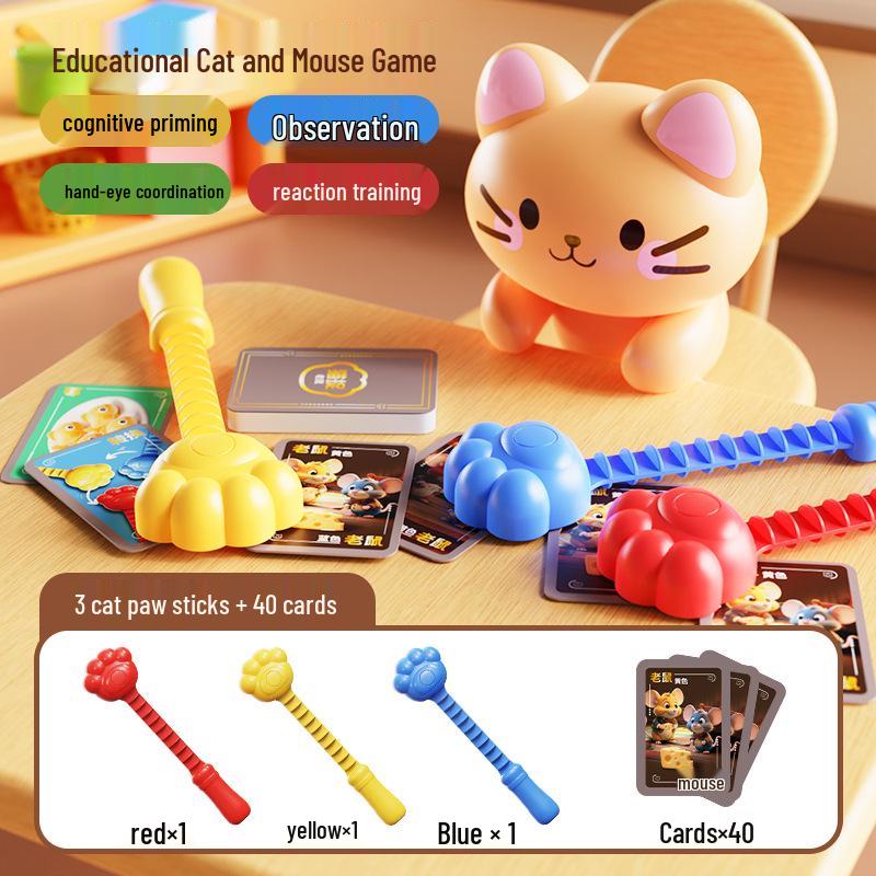 Cat and Mouse Family Game: Parent-Child Interaction, Concentration, and Reaction Training Board Game