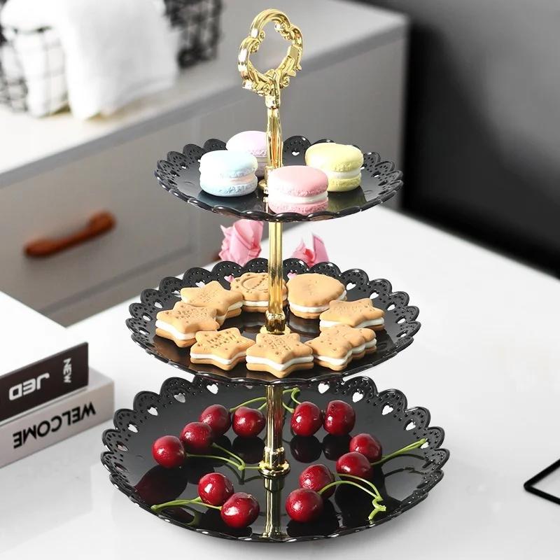 

Cake Stand European Afternoon Tea Fruit Snack 1/3 Tier Party Tray Plate Decor Shelf Cupcake Dessert Tablewar Wedding Dishes