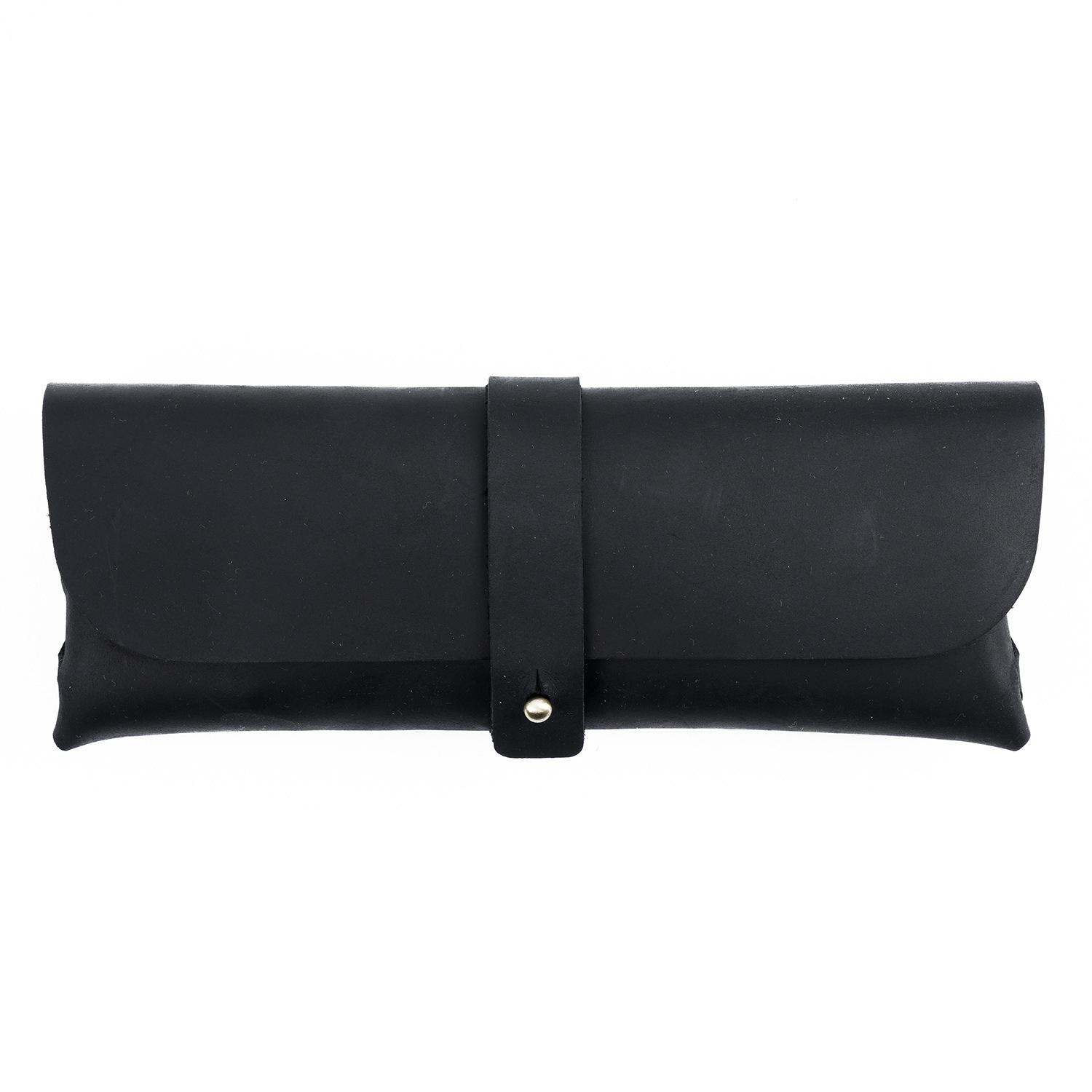 

2026 Retro First-layer Cowhide Korean Version Pencil Case Simple Ins Tide Large-capacity Glasses Stationery Case Pencil Case 21*8CM