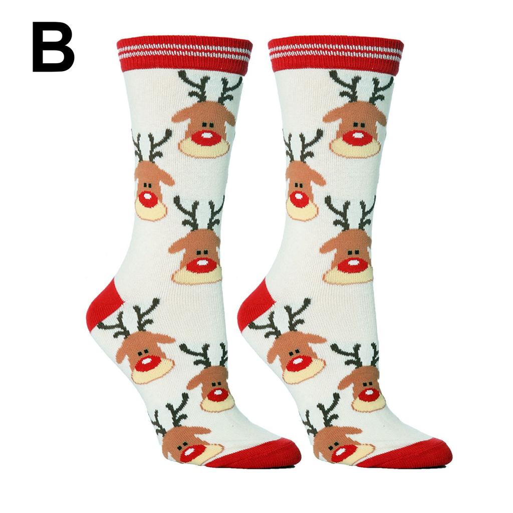 Unisex Cotton Knit Novelty Man Woman Lady Santa Claus Santa Stockings Christmas Socks