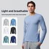 Men's Lightweight Ice Silk Running Shirt Quick-Dry Long Sleeve Athletic Top for Basketball Fitness