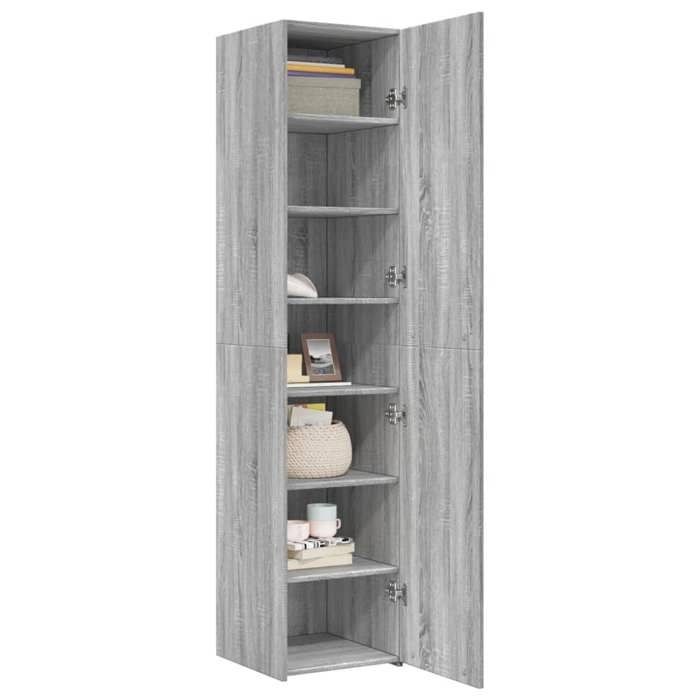 VidaXL Highboard Sonoma Grey 40x42.5x185 Cm Engineered Wood, Sideboard, Storage Cabinet, Side Panel, Cabinet, 3281404