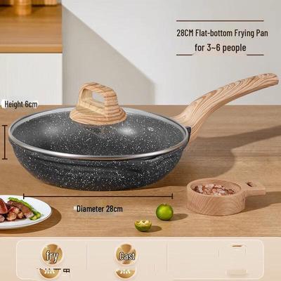 ZISIZ Antihaft-Wok aus Maifan-Stein mit Deckel