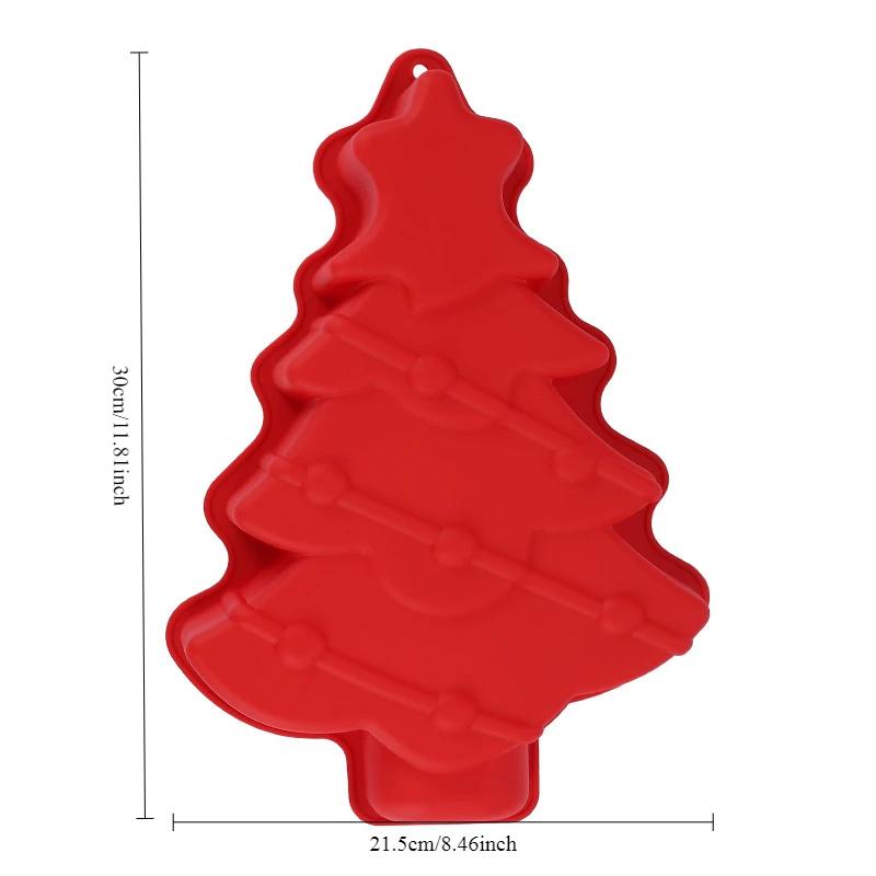Christmas Silicone Baking Molds Food-Grade Tree Gingerbread Santa Shape Cake Chocolate Mousse Mould Non-Stick DIY Holiday Tools