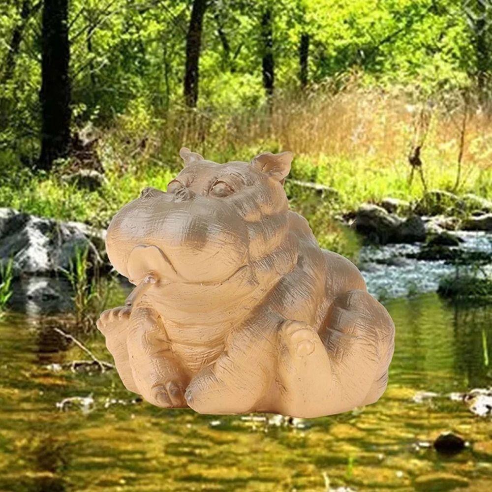 Nilpferd Teich Speier Statue Dekor Nilpferd Garten Außenstatue Tier Teich Sprinkler Hof Gartendekoration