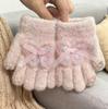Children's Gloves 2-5 Years Old Butterfly Warm Five Fingers Boys and Girls Finger Baby Finger Cover To Keep Out the Cold Primary School Students Write
