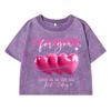 I'M A Sucker Funny Printing Female Washed Short T-Shirt Fashion Casual Tshirt Street Tops Summer Loose Distress Clothes