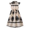Girls Dress Children's Clothing Summer New Fashion Printed Flutter Sleeve Waist-Cinching Elegant Shirt Dress