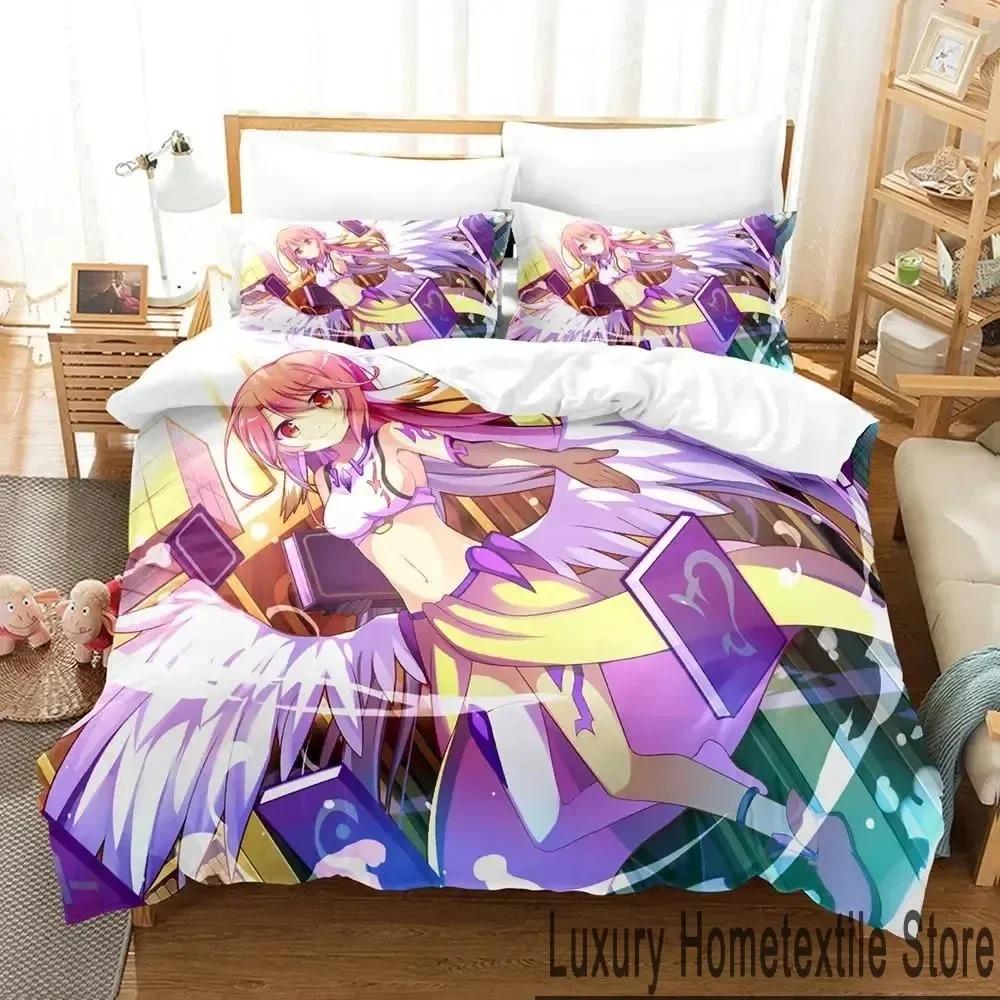 Anime No Game No Life Bed Cover Collection Comforter Cover Bed Collection Quilt Cover Pillowcase Comforter king Queen Size Size Boys Adult Bed Cover