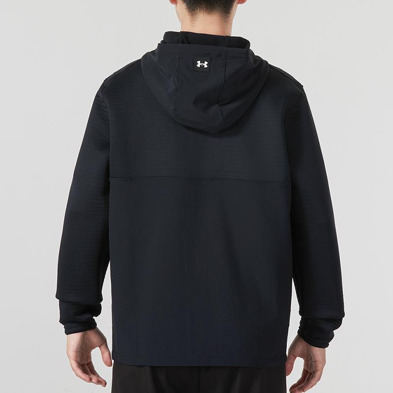 Under Armour Sports Casual Woven Hooded Jacket Men Jackets Black 1379722-001