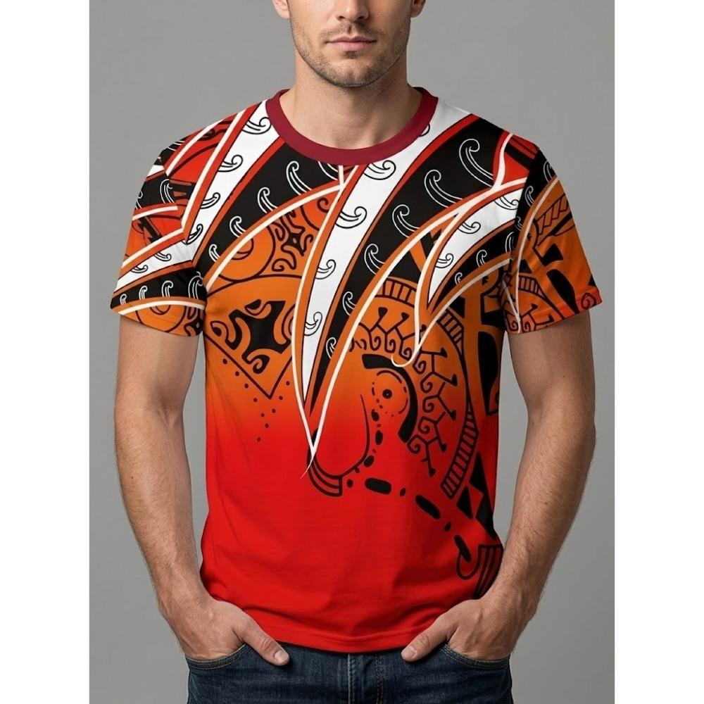 Polynesian Tribal Men S T-Shirt Maori Red Black Graphic Tee S