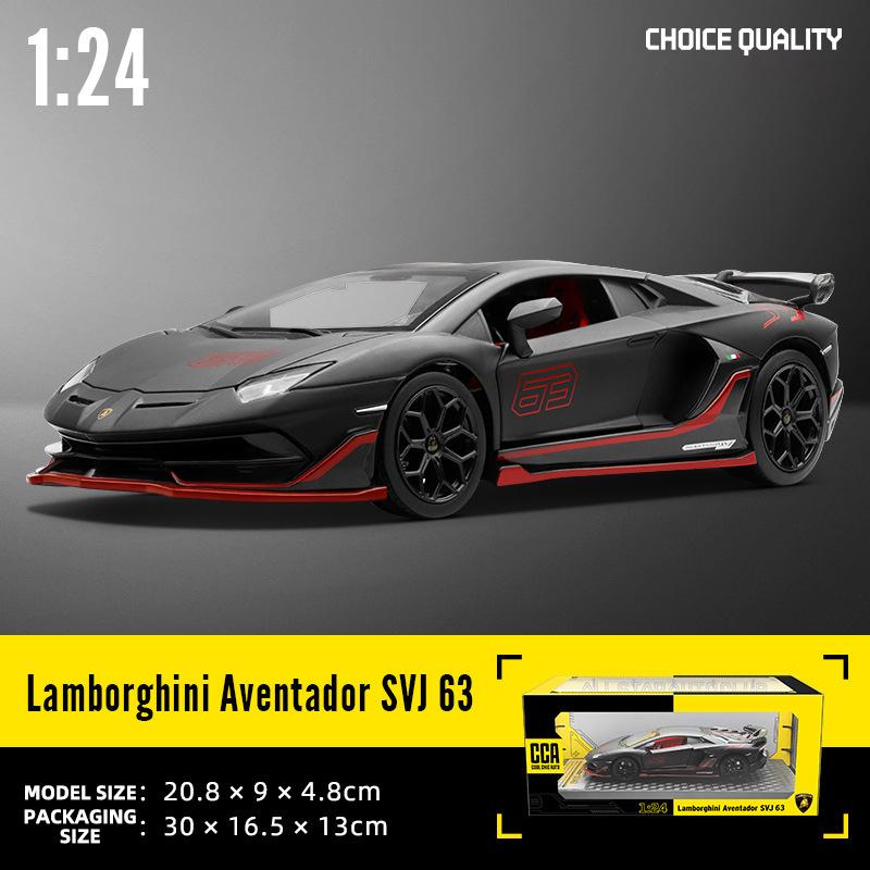 

1:24 Lamborghini Aventador SVJ 63 Huracan STO Суперкар Металева Лита Модель Автомобіля Звук і Світло Колекційна Хобі Подарунки на День Народження