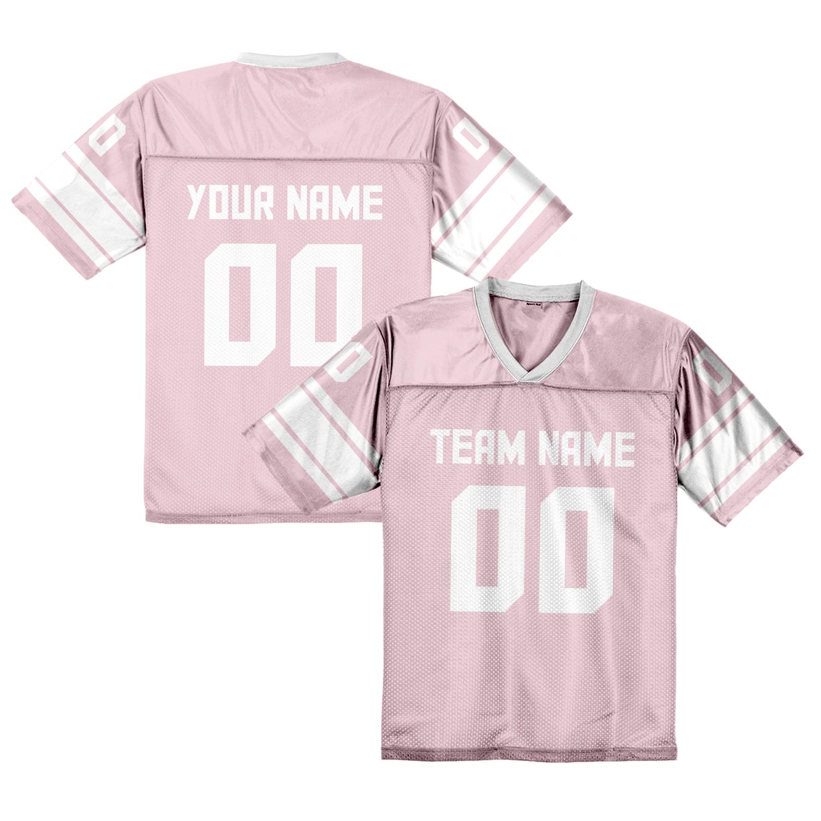 

Розовая персонализированная футболка с принтом для футбола XS