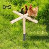 Chicken Perch Toy Wooden Chick Perch Stand with Metal Ground Stake Coop Backyard Poultry Accessories for Roosters Chicks Parrots