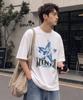 MAISON MINED Lucent Star Graphic Half T White Greyish Blue