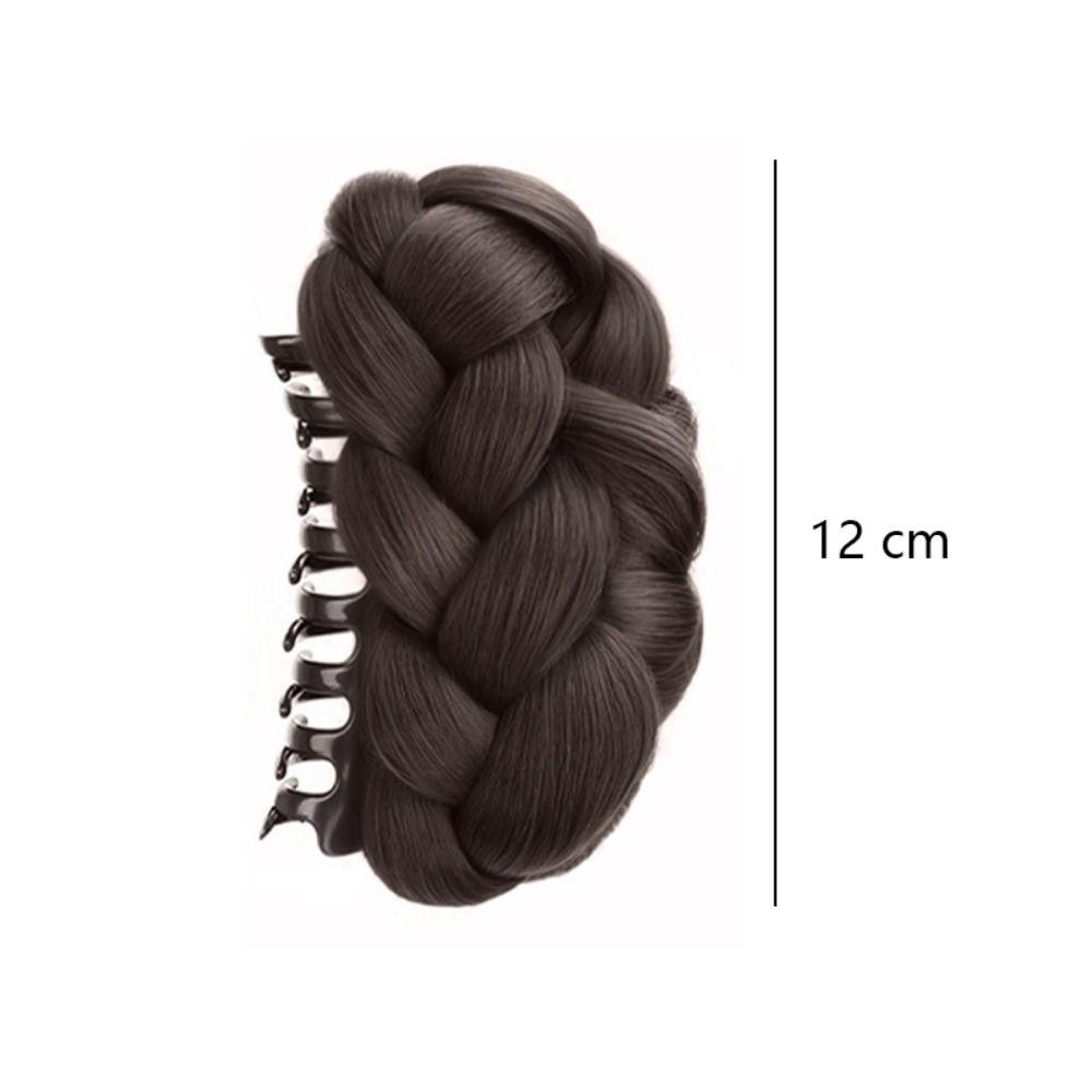 New Synthetic Hair Bun Claw Clip Natural Brown Bun Head Wig Fluffy Black Wig Hair Clip Women
