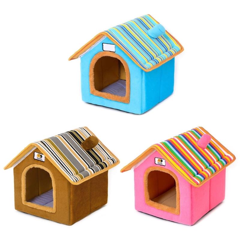 House-Shape Cat Cave Bed Tent for Indoor Small to Large Cats Machine Washable Ultra-Soft Cushion Anti-Slip Bottom