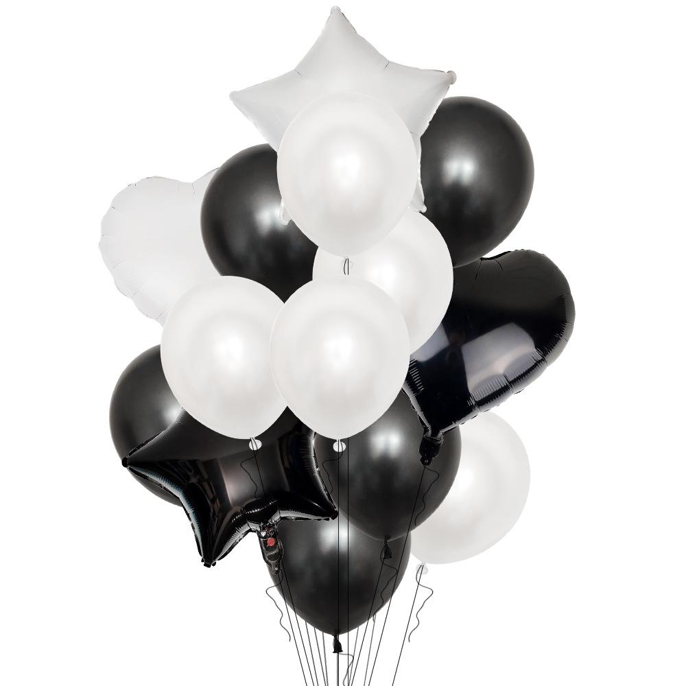 Champagne Gold Love Pentagram Aluminum Film Balloon Pearlescent Latex Balloon Combination Set
