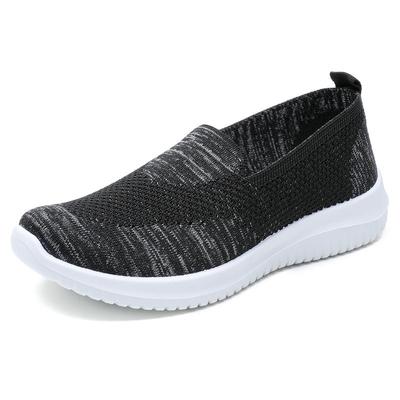 Women Casual Shoes Light Sneakers Breathable Mesh Summer Knitted Vulcanized Shoes Outdoor Slip-On Sock Shoes Plus Size Tennis