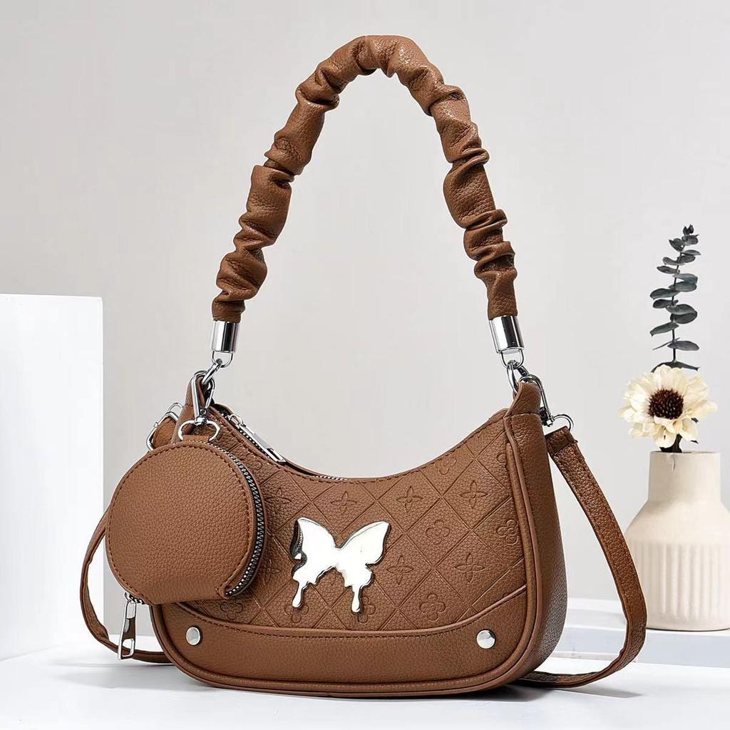 Trendy Small Quilted Butterfly Shoulder Bag With Soft Texture And Multiple Colors