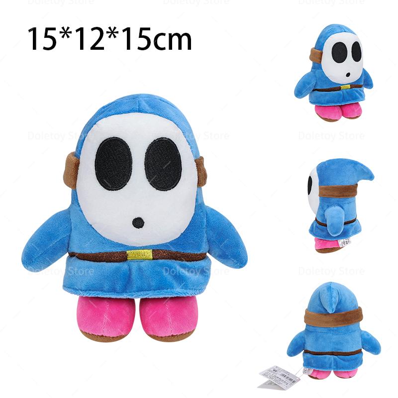 8 Styles Mario Shy Guy Plush Kawaii Black Blue Yellow Shy Guy Angry Mask Man Stuffed Animal Small Shy Gug Keychain Birthday Gift