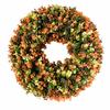 Autumn Boxwood & Eucalyptus Wreath - Orange & Green Door Decoration