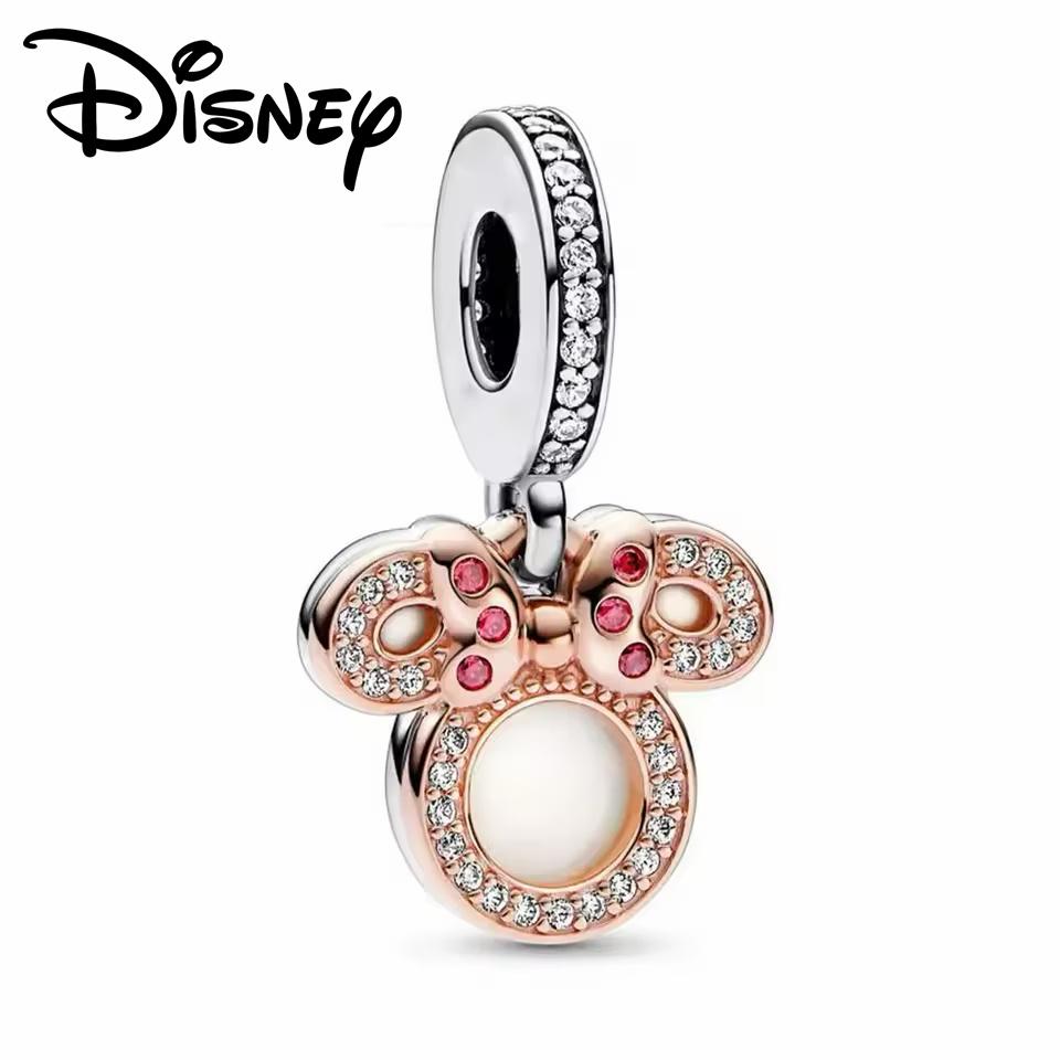Disney 925 Silber Minnie Stitch Winnie Puuh Anhängerperle geeignet für originales Damenarmband DIY Schmuck Geschenk
