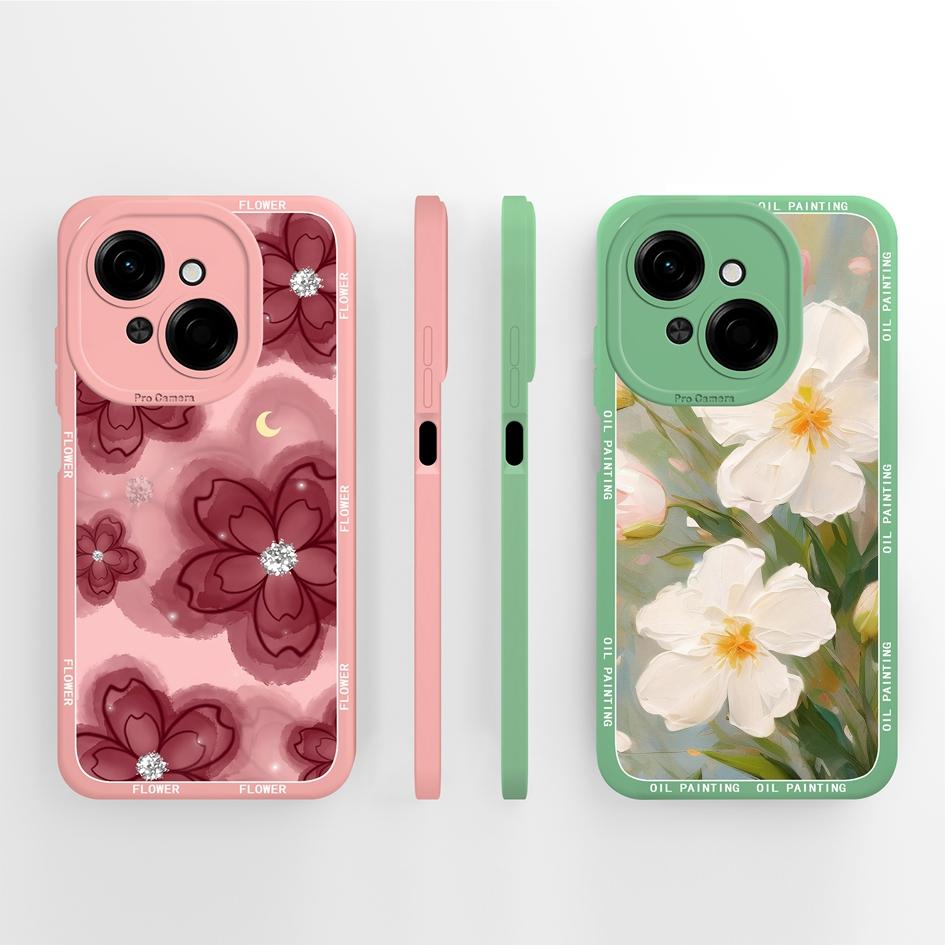 Do etui na telefon Tecno Pova 4 5 6 Pro Neo 3 Pop 8 9 z płynnego silikonu, modny mały miś, słodki, pulchny kot, miękka ochrona aparatu, torby na telefony do Tecno Capa