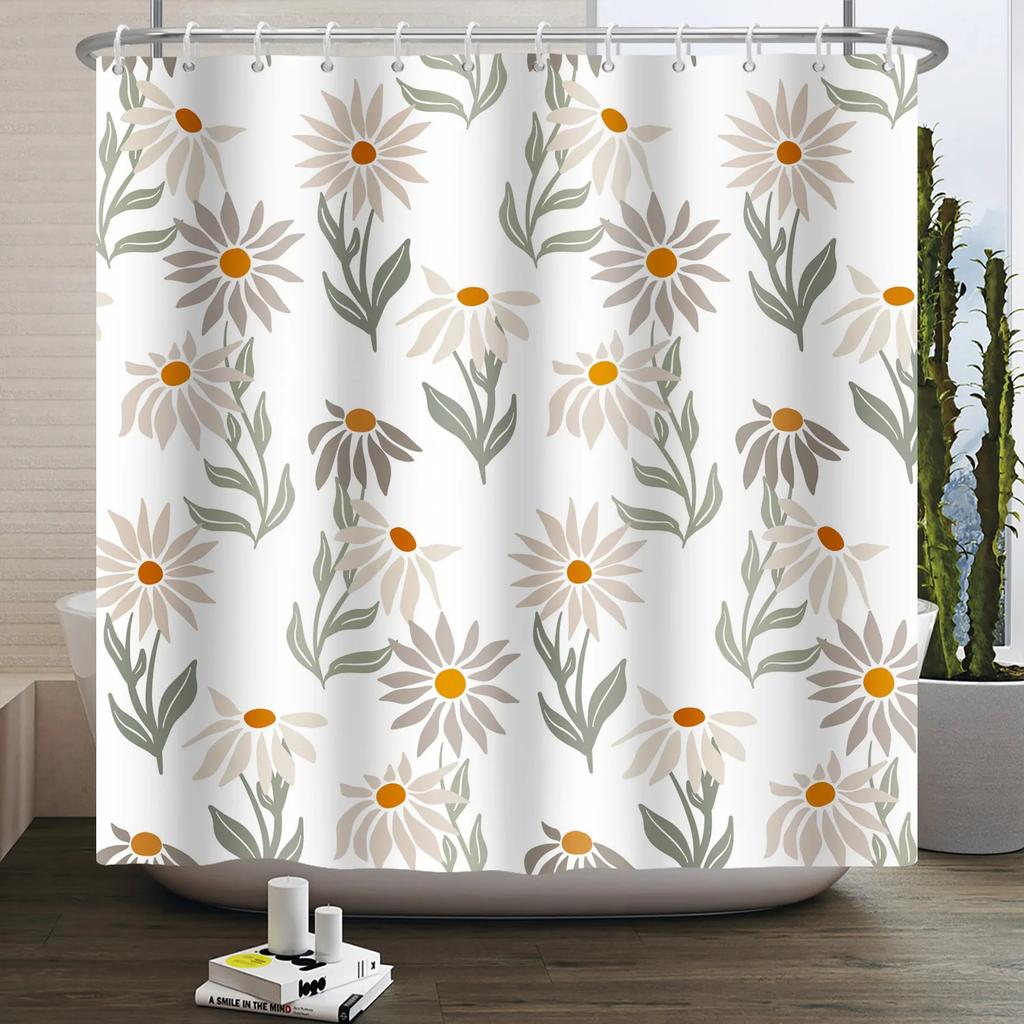 Bathroom Curtain with Fabric 180x180 Colorful Floral Spring Blossom Tree Boho Bathtub Waterproof Shower Curtains With Hooks