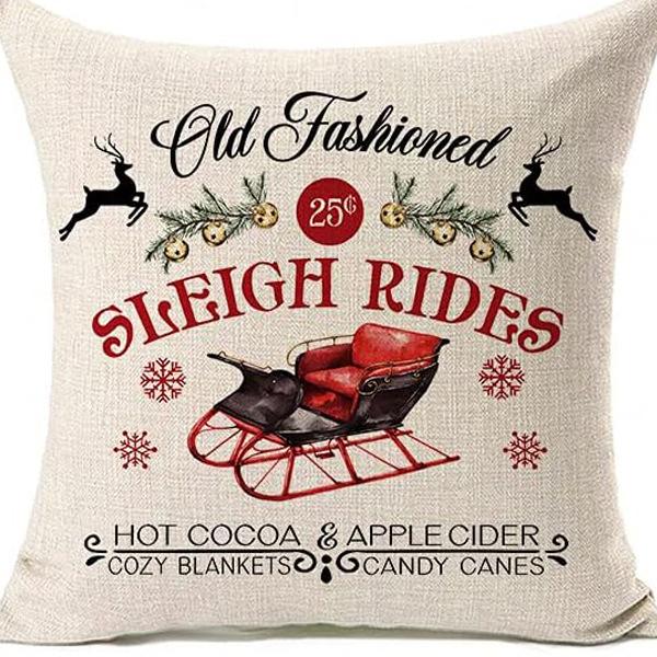 New Christmas Tree Printed Pillowcase Home Cushion Cover Christmas Decoration Sofa Pillowcase
