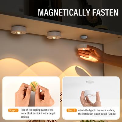 Luz Noturna Inteligente com Sensor Remoto, LED Recarregável, Dimerizável, Luz de Parede Magnética, Luz Ambiente com Gradiente RGB
