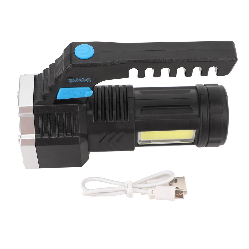 Handheld Flashlight Spotlight USB Rechargeable Multifunctional Flashlight Searchlight with Power