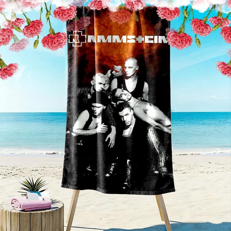 NDH Band R-Rammstein Print Strandtuch, Großes Weiches Schnelltrocknendes Handtuch für Strand Camping Schwimmen
