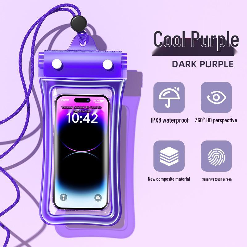 Waterproof Phone Case for Outdoor Swimming, Diving, Rafting, and Rainproof Protection. Touchable 8-Level Waterproof Cover for Delivery Riders.