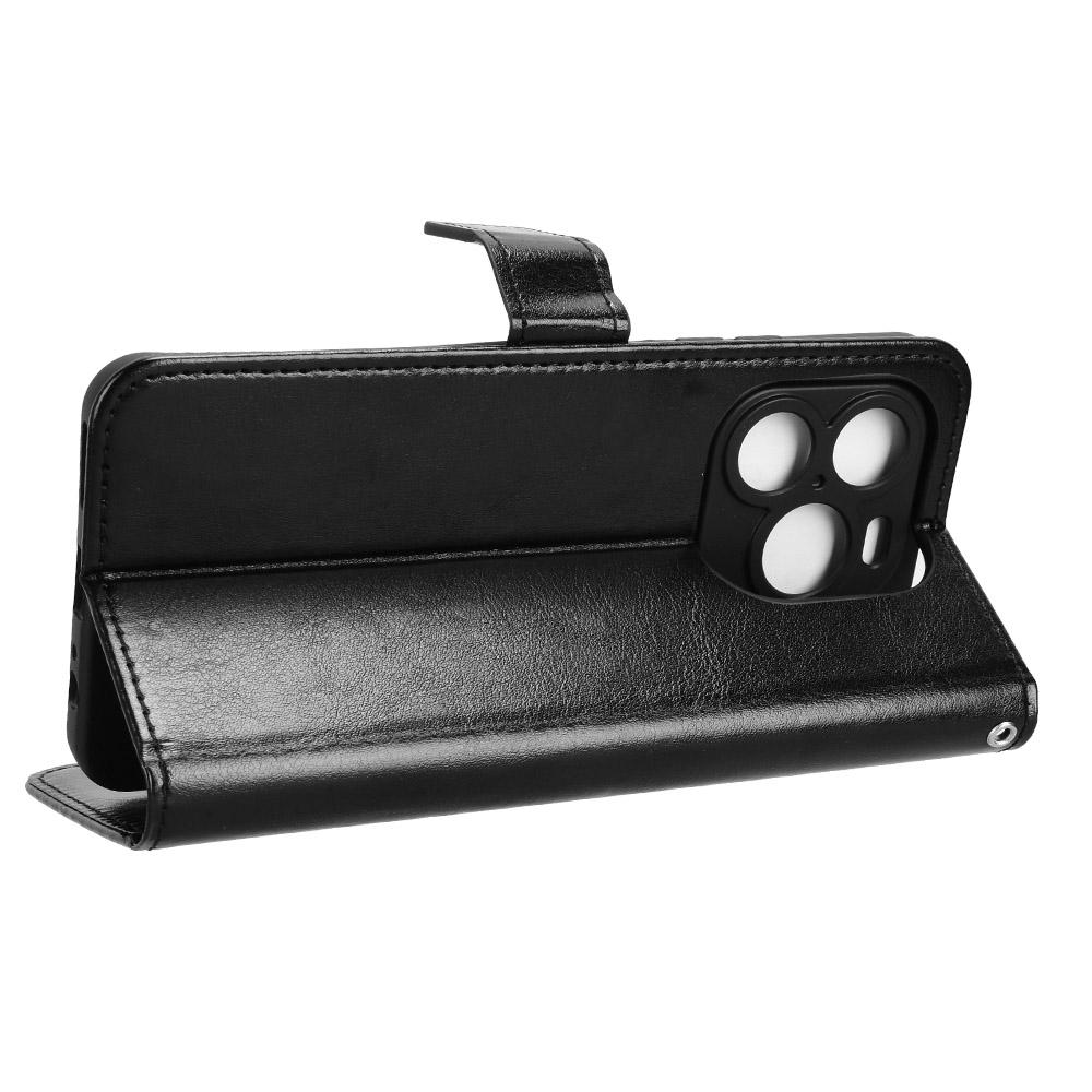 For Oukitel C65/C65 Pro Case Crazy Horse Texture PU Leather Phone Wallet Cover with Wrist Strap