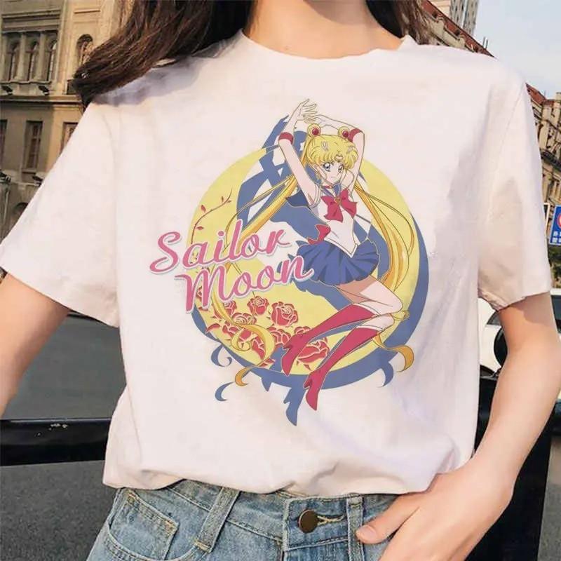 Funny Sailor Moon Anime Cotton T-Shirt Cute Sailor Moon Japanese Anime Unisex XL