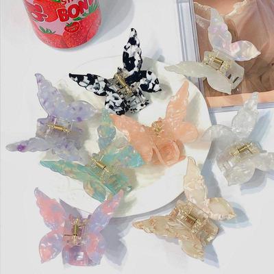 Französische süße koreanische Schmetterlings-Haarnadel – Acryl & Acetat Hai-Clip für Pferdeschwänze