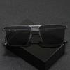Metal double beam square frame sunglasses men's high definition polarized light outdoor fishing driving sunglasses fishing