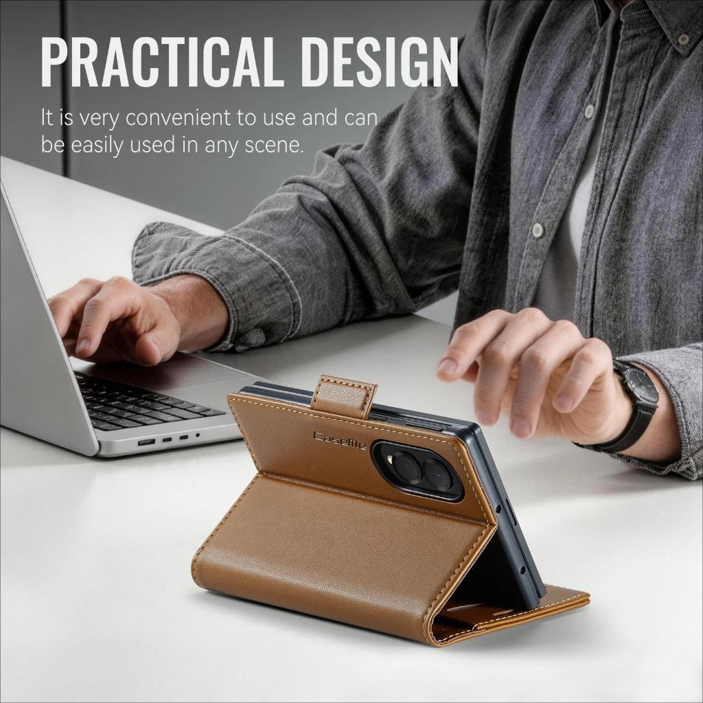 Wallet Phone Case for Samsung Galaxy Z Fold 5G, SZMUGUA Imitation Leather, Shockproof, Card Slots