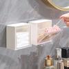 Wall Mounted Storage Box Dustproof Storage Cabinet Bathroom Cotton Swab Container Cosmetics Makeup Box Stationery Organizer Box