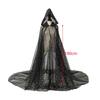 Women Wedding Tulle Cape Shiny Hooded Elf Cloak Bridal Dress