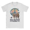 Walk for Peace Monks with Aloka Dog T Shirt Unisex Women Cotton Novelty TShirt Tee Shirt Short Sleeve Clothes Printed