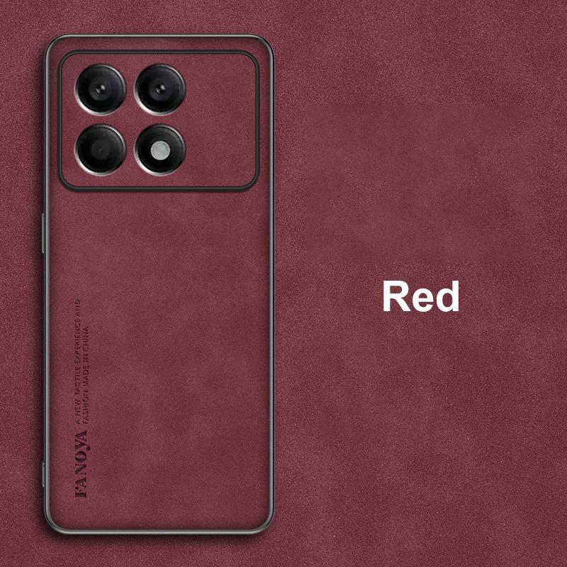 

Для Poco X6 Pro 5G Чехол Роскошный Кожаный Чехол для Телефона Для Xiaomi PocoX6 Pro X6Pro Redmi K70E Задняя Крышка Силиконовая Полная Защита For Poco X6 Pro красный