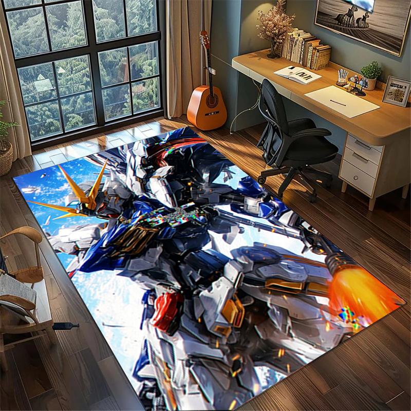 Gundam Non Slip Area Rug Large Washable Carpet Bedroom Gamer Room Decor