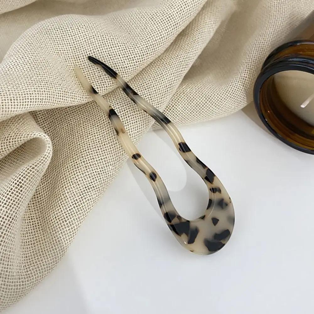 New Creative Design Hair Fork U-Shaped Hair Sticks Hairpins Resin Hair Styling Tools Hair Accessory Easy To Use