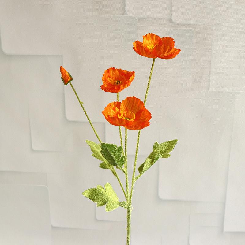 Artificial Flowers Fake Poppy Silk Flowers Long Stem Housewarming Garden Decor Wedding Poppy Flower Wedding Bridal DIY Bouquet