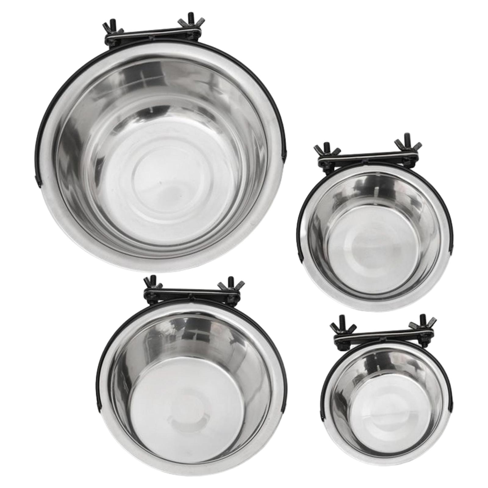 

Hanging Pet Bowl High Capacity Pet Supplies Food Water Bowls Feeder for Parrot Indoor Cats Dogs Kennel Crate Playpen Bird Silver-150ml