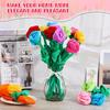 10 Stück Künstliche Plüsch-Rosenblüten Gefüllt Biegsame Stiele Plüsch-Bouquet Weiche Blume Abschied Muttertag Valentinstag Geschenke